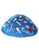Embroidered Tools Kippah - Blue | Kippahs | Judaica